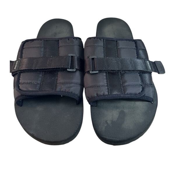 Allsaints Coleman Black Slip-On Recovery Sandals Mens 11.5 Preowned - Picture 2 of 6